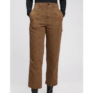 GAP High Rise Carpenter Straight Leg Pants in Brown Leopard Print Size 0